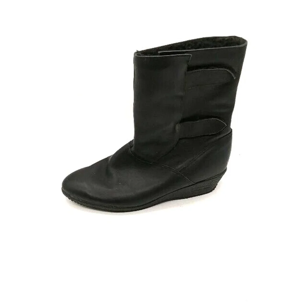 Naturalizer Shoes Womens Winter Boot 319 Black Ankle Hook & Loop Straps 7.5